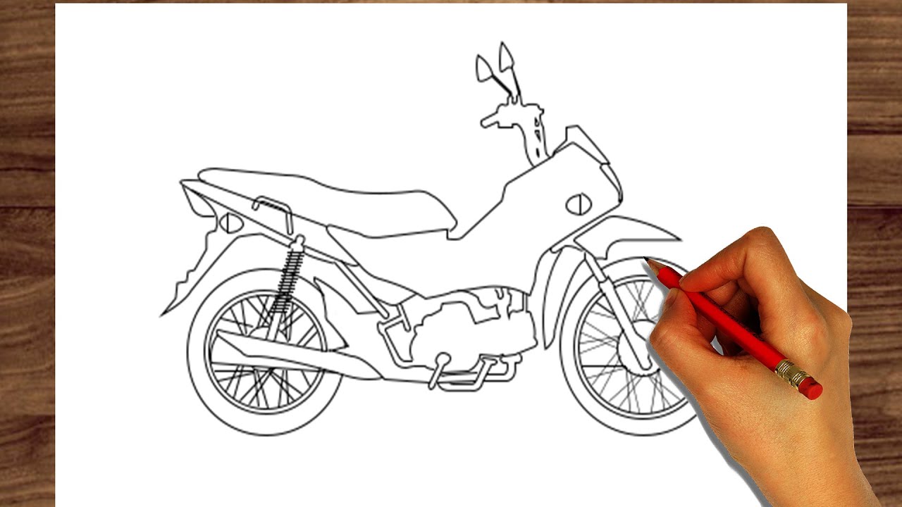 COMO DESENHAR UMA MOTO EMPINANDO PARA INICIANTES 